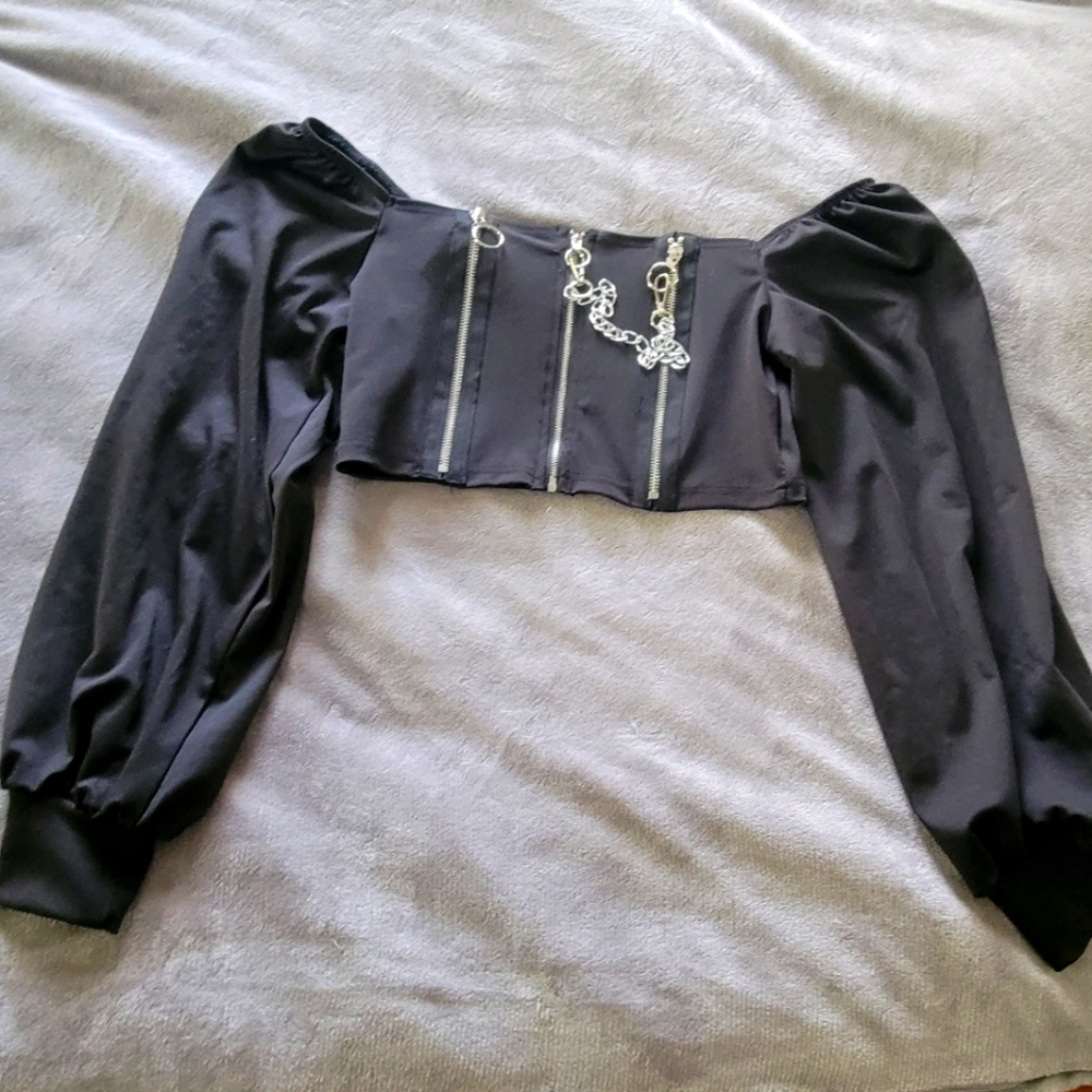 OG Cardamom Zip Up Chain Top